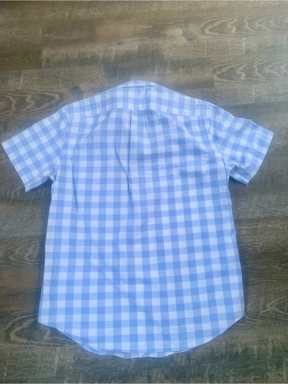 J. Crew Cottagecore Blue Gingham Short-Sleeve Button-Up Shirt